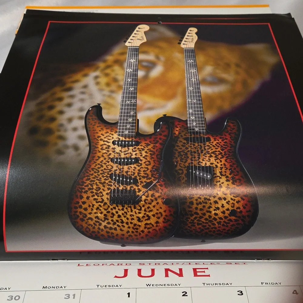 Fender Guitar Calendars 2004 And 2005 Vintage Music Office Decor